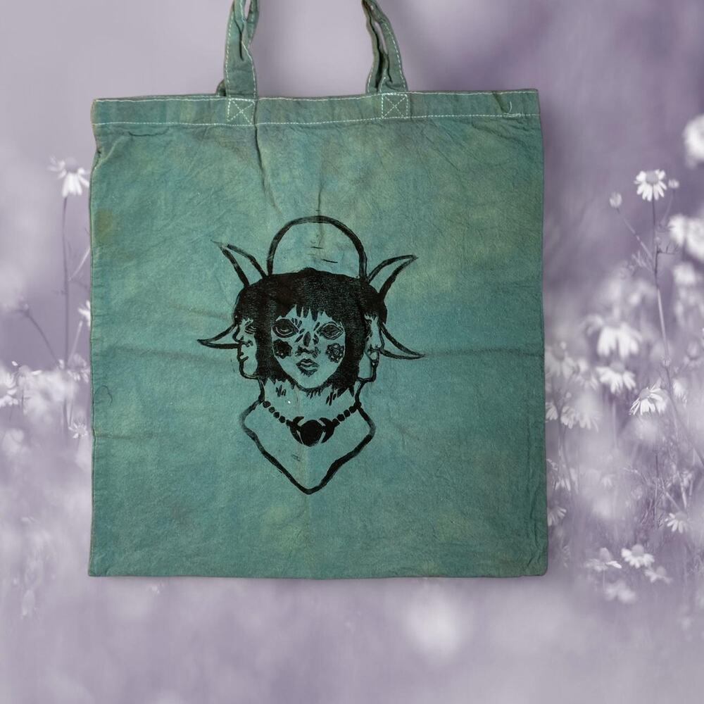 Triple moon goddess tote bag